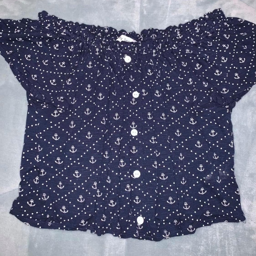 Nautical Off the shoulder Shirt